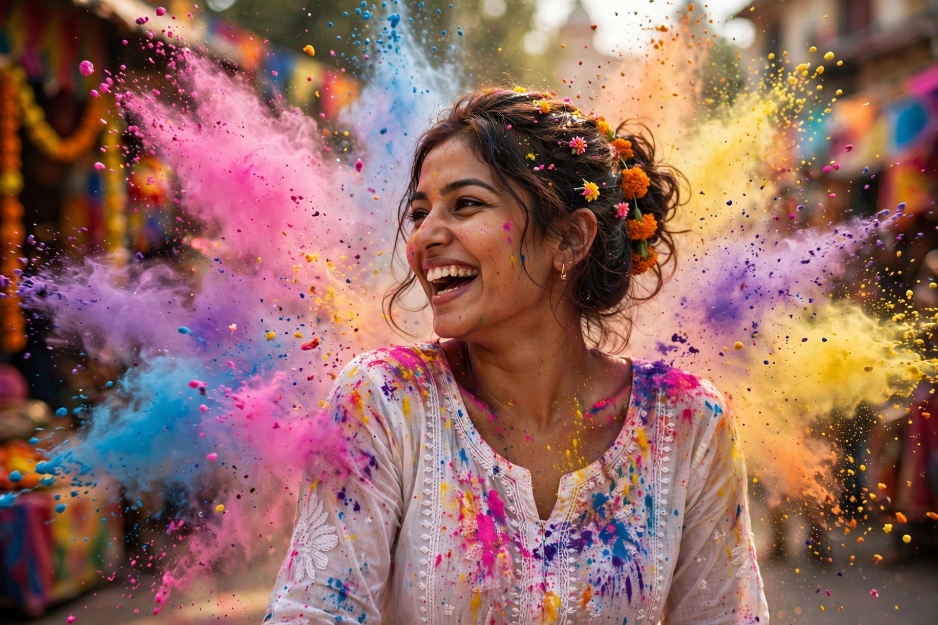 Woman Holi Colors
