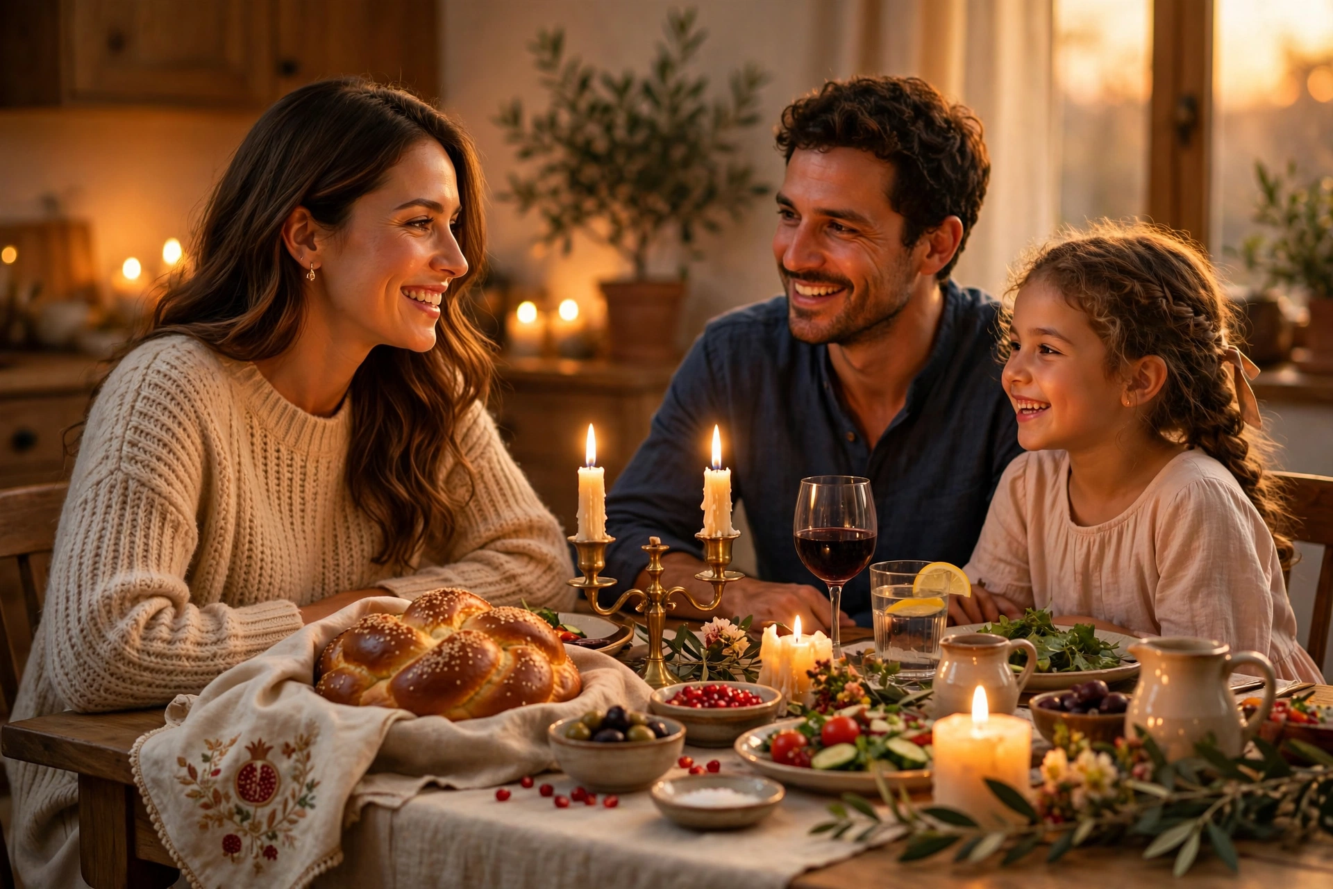 Woman Shabbat Table